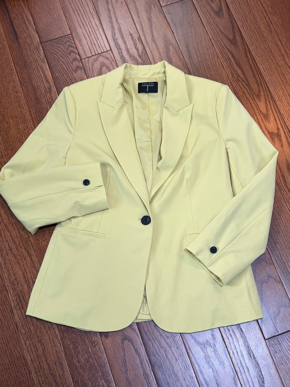Tahari Chartreuse Lime/Yellow Classic Blazer Size 4